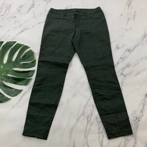 The Eileen Fisher Project Womens Skinny Jeans Size 10 Olive Green Zipper Trim